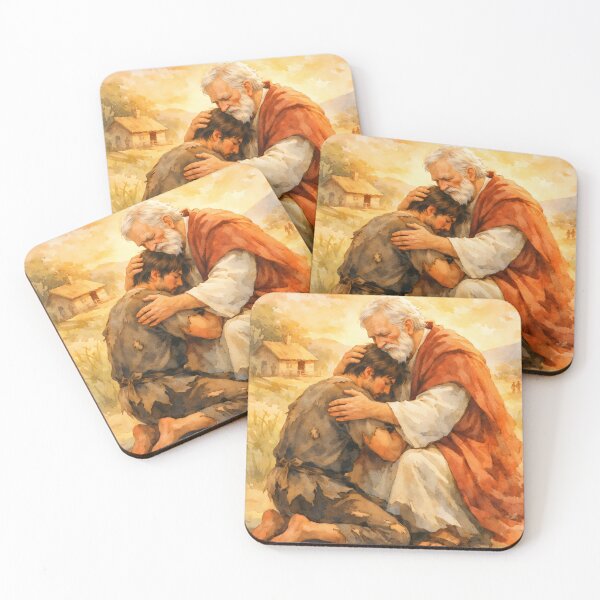Item preview, Prodigal Son Returns – Christian Watercolor Bible , Father Embracing Lost Son, Biblical Wall Art, Luke 15 Parable designed and sold by stylishdzign.
