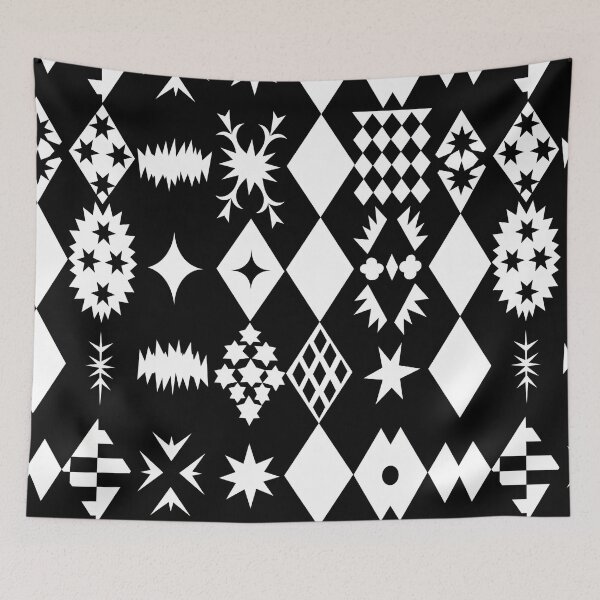 Item preview, Black White Harlequin Diamond Pattern designed and sold by bubblegoth.