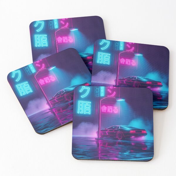 Item preview, Neon Rain Cyberpunk City Street with Retro Sports Car designed and sold by powersunlight.