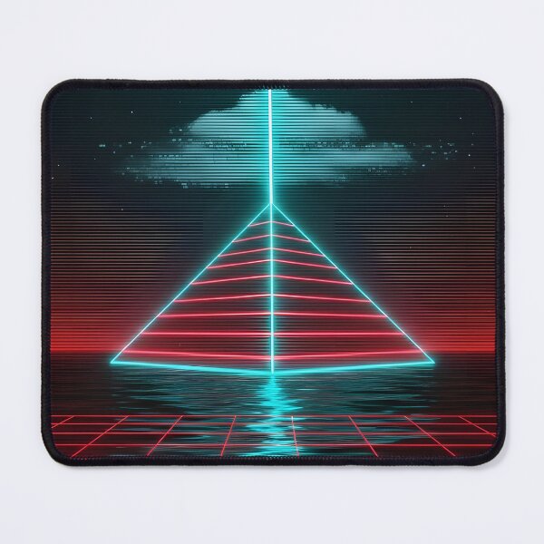 Item preview, Neon Darkwave Pyramid - Abstract Laser Beam Art designed and sold by powersunlight.