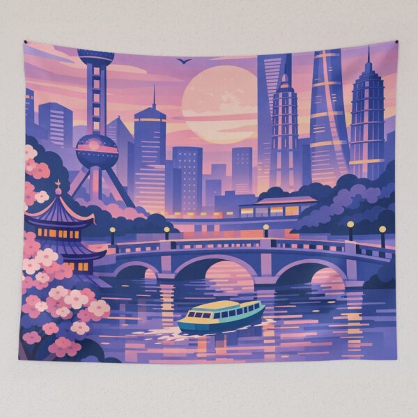 Item preview, Shanghai Postcard Illustration designed and sold by MatthewHeights.