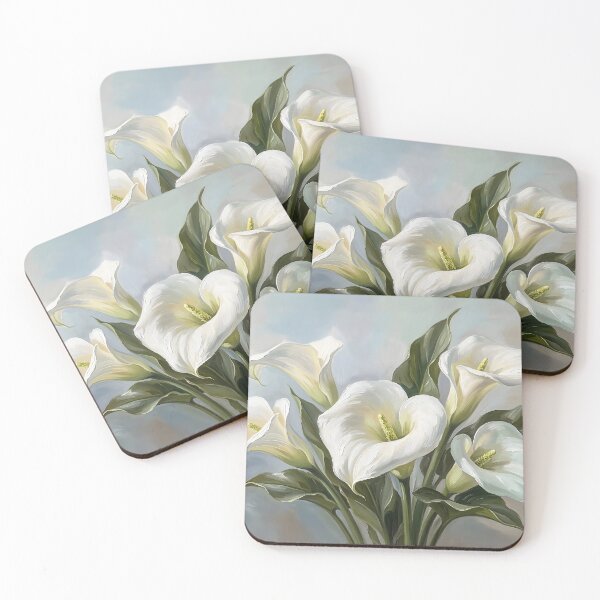 Item preview, White Calla Lily Wall Art – Elegant Botanical Calla Lily Canvas Painting designed and sold by DesignAnother.