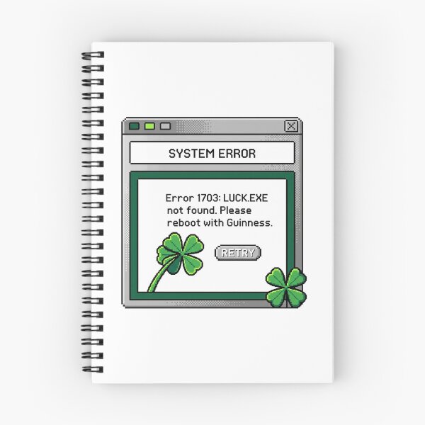 Item preview, Luck.exe Not Found - Retro St. Patrick's Day Error Message designed and sold by MiaStyleStudio.