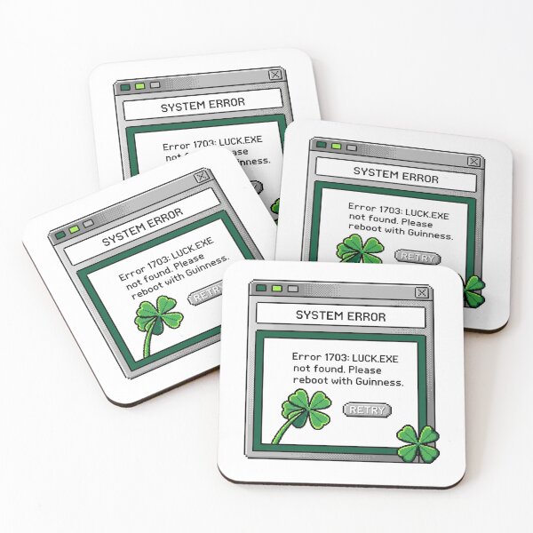 Item preview, Luck.exe Not Found - Retro St. Patrick's Day Error Message designed and sold by MiaStyleStudio.