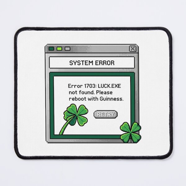 Item preview, Luck.exe Not Found - Retro St. Patrick's Day Error Message designed and sold by MiaStyleStudio.