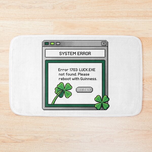 Item preview, Luck.exe Not Found - Retro St. Patrick's Day Error Message designed and sold by MiaStyleStudio.