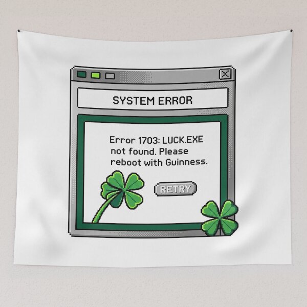 Item preview, Luck.exe Not Found - Retro St. Patrick's Day Error Message designed and sold by MiaStyleStudio.