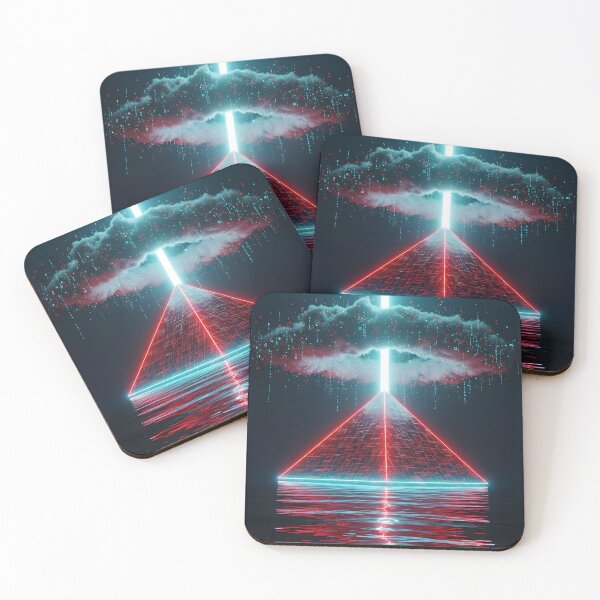 Item preview, Neon Darkwave Pyramid - Abstract Laser Beam Art designed and sold by powersunlight.