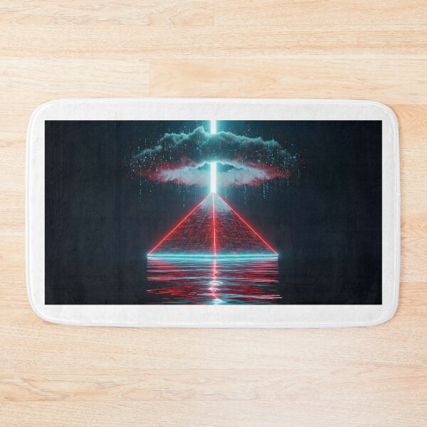 Item preview, Neon Darkwave Pyramid - Abstract Laser Beam Art designed and sold by powersunlight.