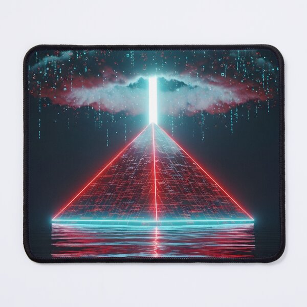 Item preview, Neon Darkwave Pyramid - Abstract Laser Beam Art designed and sold by powersunlight.