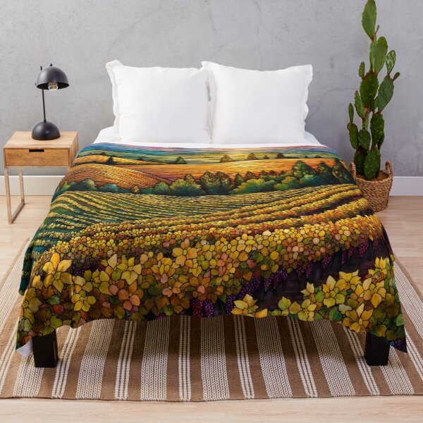 Item preview, Stained Glass Vineyard Landscape | Wine Country Sunset designed and sold by Debbie Schulte.