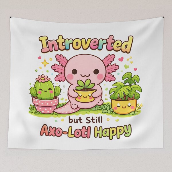 Item preview, Introverted But Still Axo-Lotl Happy T-Shirt designed and sold by AnnDesignStudio.