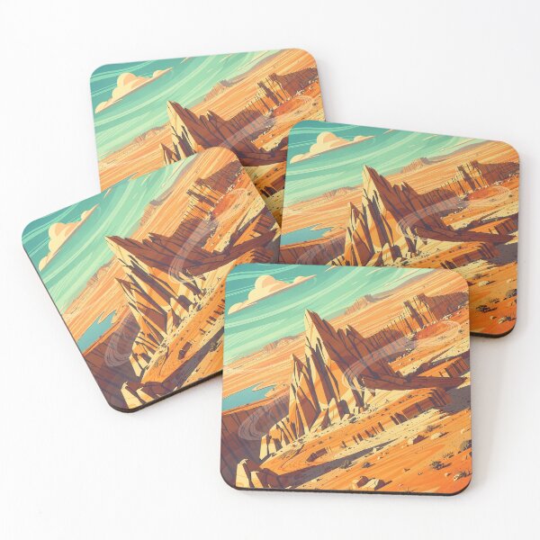 Item preview, Flinders Ranges – Modern Abstract Landscape Australia Poster designed and sold by Earth Celebration Designs.