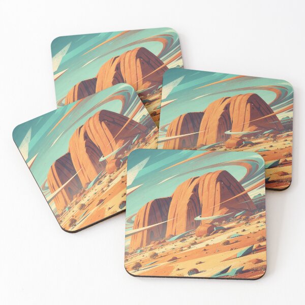 Item preview, Ayers Rock / Uluru – Modern Abstract Landscape Australia Poster designed and sold by Earth Celebration Designs.