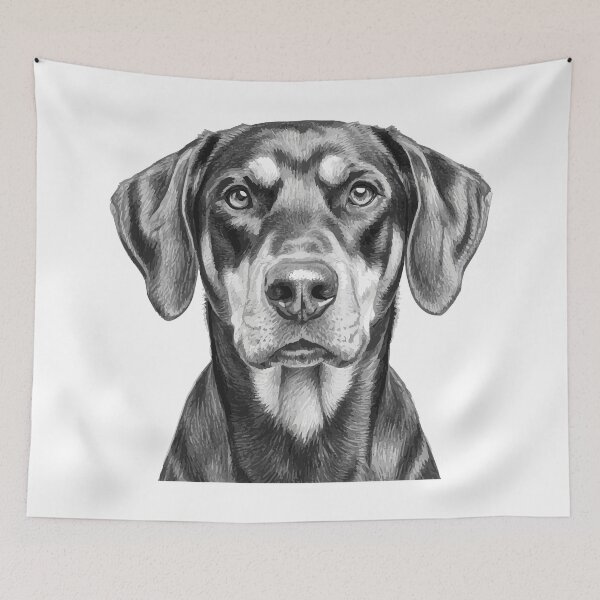 Item preview, Handsome Hound – Coonhound Mix Line Drawing designed and sold by furrydrool.