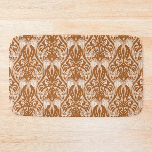 Item preview, Art Nouveau Mothman Damask in Dark Orange designed and sold by somecallmebeth.