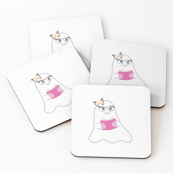 Item preview, Boolinda, cute bookish ghost design repeating pattern designed and sold by Thistle Owl Studio.