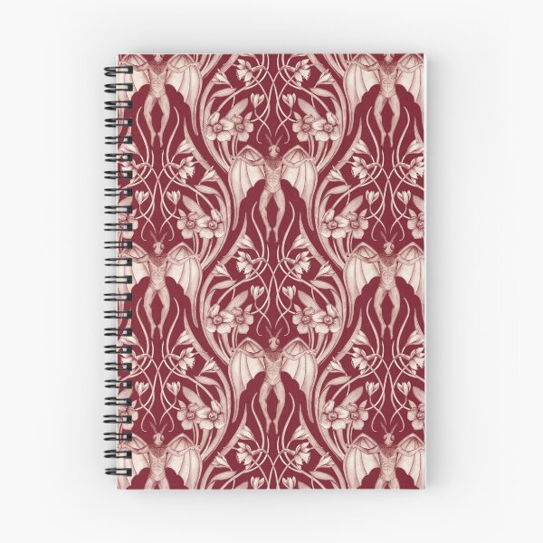 Item preview, Art Nouveau Mothman Damask in Dark Red designed and sold by somecallmebeth.