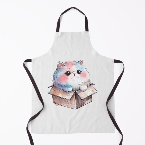 Item preview, Adorable Chubby Kitten in Cardboard Box Watercolor Pastel Art designed and sold by PixelQ.