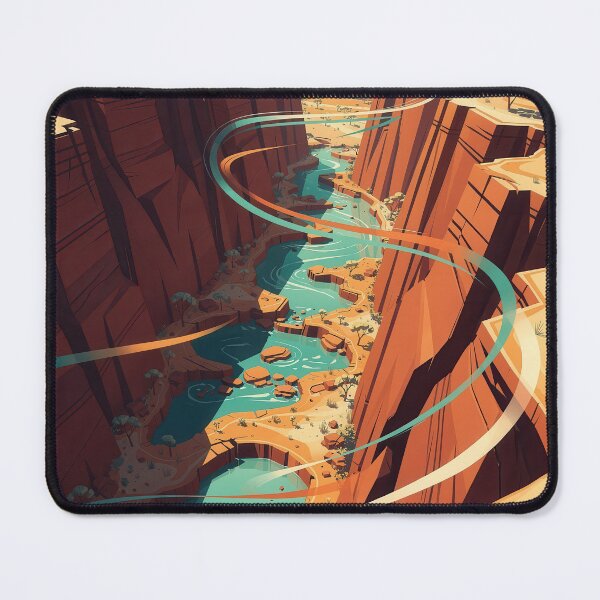 Item preview, Karijini National Park – Modern Abstract Landscape Australia Travel Poster designed and sold by Earth Celebration Designs.