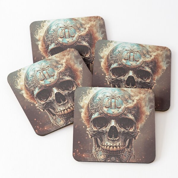 Item preview,  Libra Skull Zodiac Design – Gothic Libra Scales Skull, Dark Astrology Aesthetic designed and sold by SKULLARTISTRY.