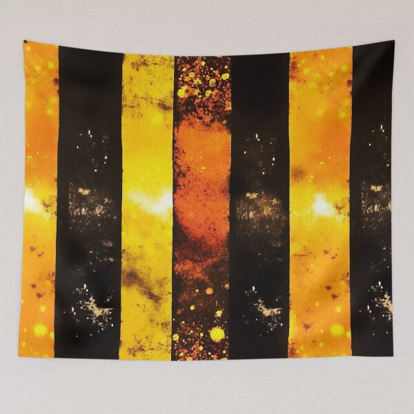 Item preview, Orange Black Abstract Grunge Stripes designed and sold by bubblegoth.