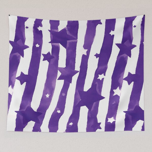 Item preview, Purple Star Pattern With Stripes designed and sold by bubblegoth.