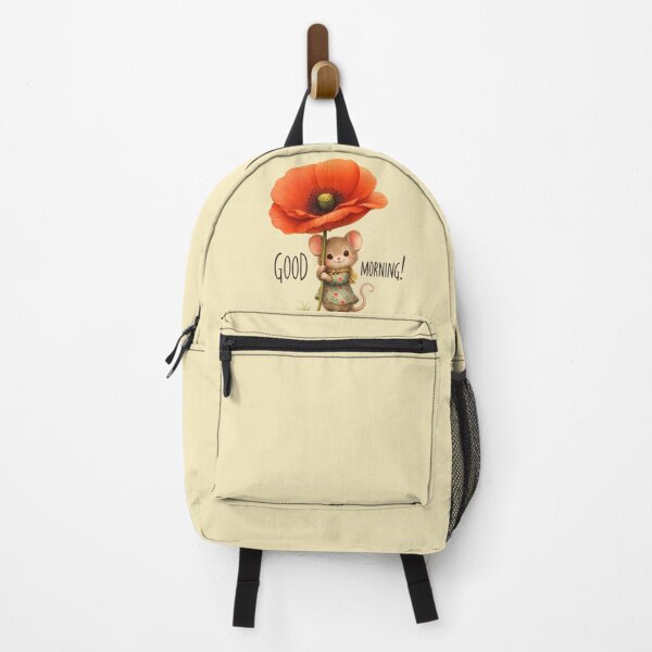 Item preview, Baby mouse with a Poppy flower. Good morning. designed and sold by Natart1004.
