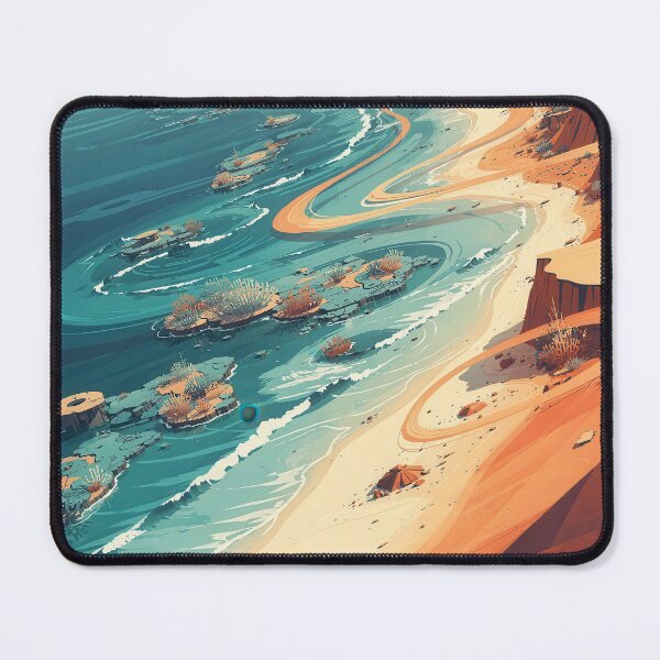 Item preview, Ningaloo Coast – Modern Abstract Landscape Australia Travel Poster designed and sold by Earth Celebration Designs.