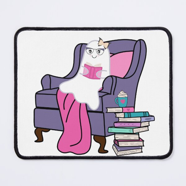 Item preview, Cozy Ghost Reading – Hand-Drawn Armchair & Book Stack Illustration designed and sold by Thistle Owl Studio.
