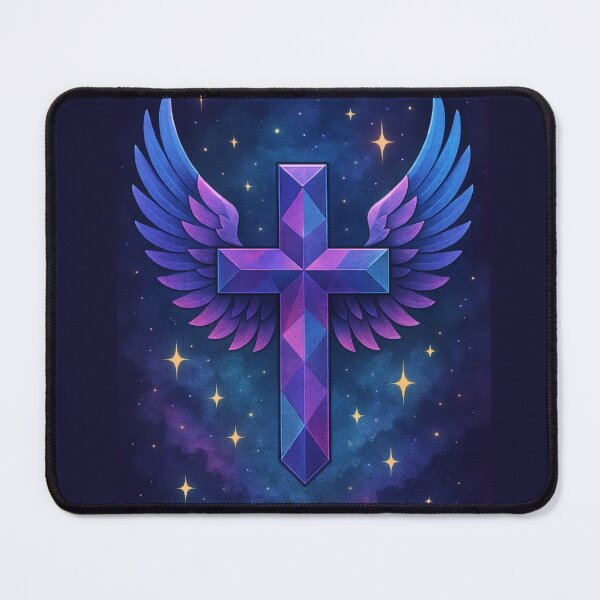 Item preview, Glowing Winged Cross Spiritual Design designed and sold by bloomandbeads.eu.
