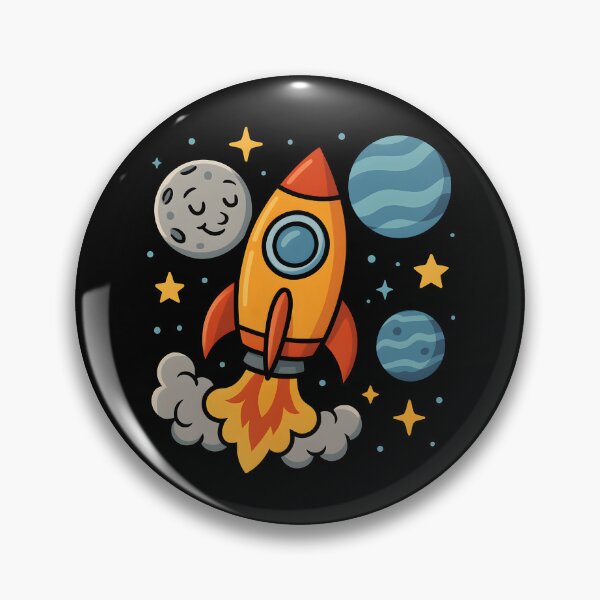 Item preview, Cute Cartoon Rocket Launching Through Colourful Space Adventure. designed and sold by The-T-In-Retro.