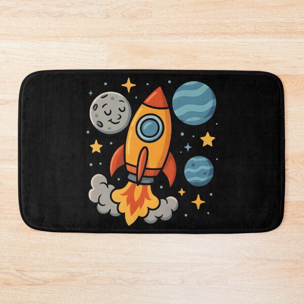 Item preview, Cute Cartoon Rocket Launching Through Colourful Space Adventure. designed and sold by The-T-In-Retro.