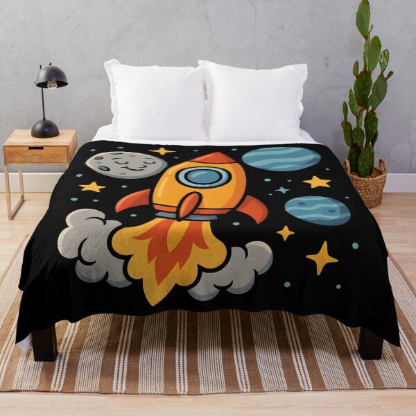 Item preview, Cute Cartoon Rocket Launching Through Colourful Space Adventure. designed and sold by The-T-In-Retro.