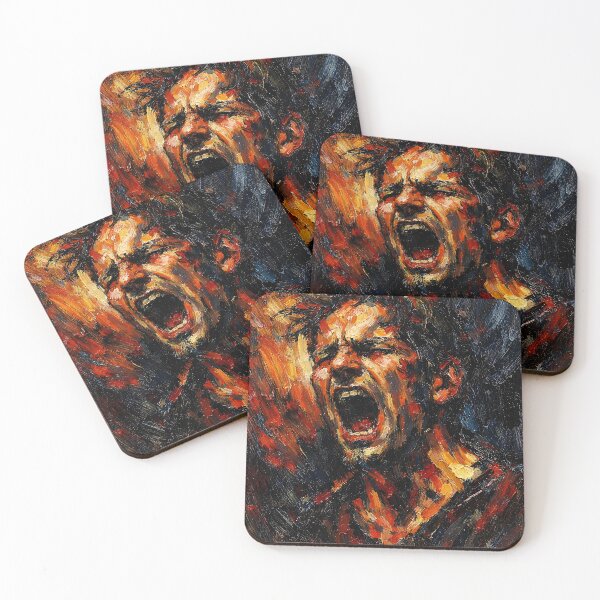 Item preview, Expressionist Man Screaming in Anguish, Intense Emotional Portrait designed and sold by Robo-toons.