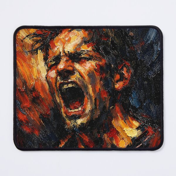 Item preview, Expressionist Man Screaming in Anguish, Intense Emotional Portrait designed and sold by Robo-toons.
