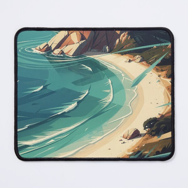 Item preview, Wineglass Bay Tasmania – Modern Abstract Landscape Australia Poster designed and sold by Earth Celebration Designs.
