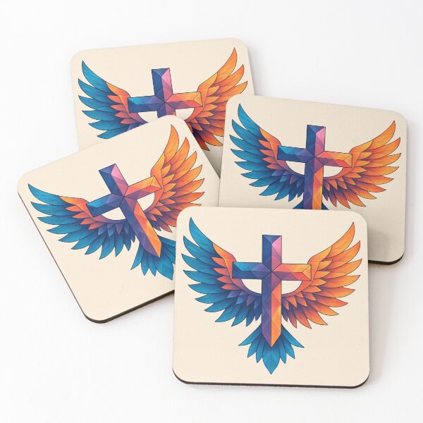 Item preview, Colorful Winged Cross Christian Faith designed and sold by bloomandbeads.eu.