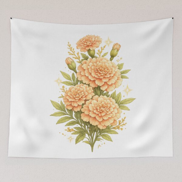 Item preview, Peach Marigold Celestial Botanical Sticker designed and sold by jgvisualarts.