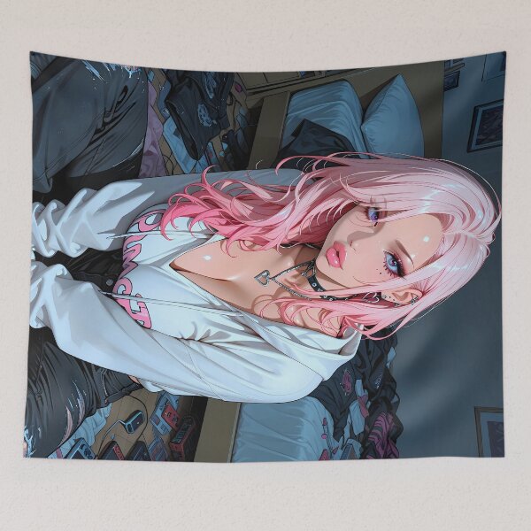 Item preview, RIPLEY: Badass Gamer Girl Pink Hair Gaming Aesthetic designed and sold by BorgSpareParts.