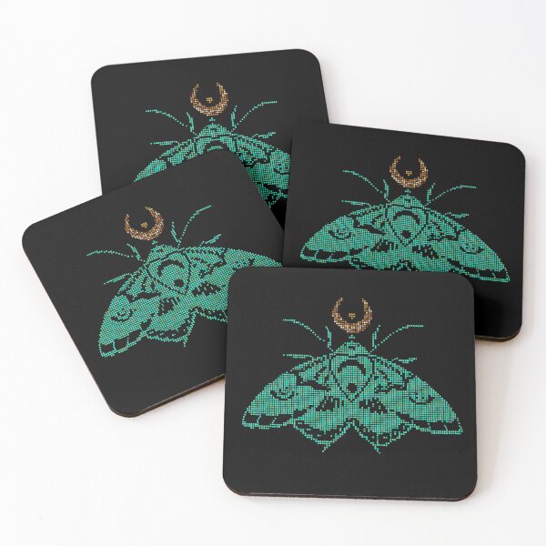 Item preview, Luna Moth Dotted Pixel Glow – Actias Luna Mystical Night Symbolism designed and sold by H Jonas.