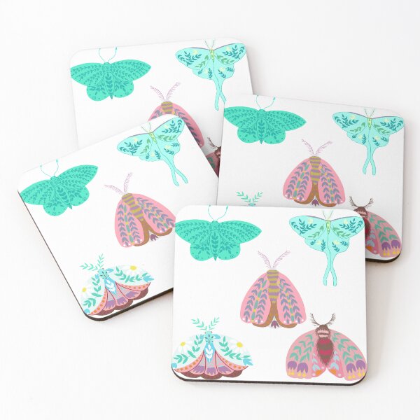 Item preview, Pastel Watercolor Floral Moths – Hand-Painted Nature Pattern designed and sold by Thistle Owl Studio.