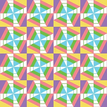Artwork thumbnail, Colorful Interlocking Geometric Triangle Pattern by Arturo Daniel Garcia Palomo
