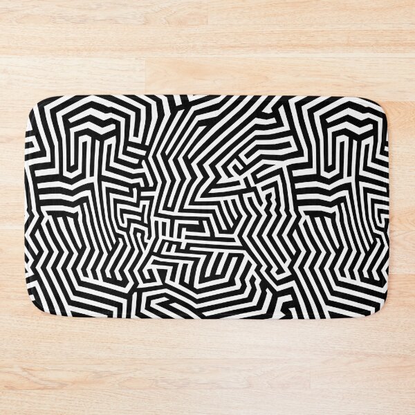Item preview, Monochrome Geometric Maze Pattern designed and sold by bubblegoth.