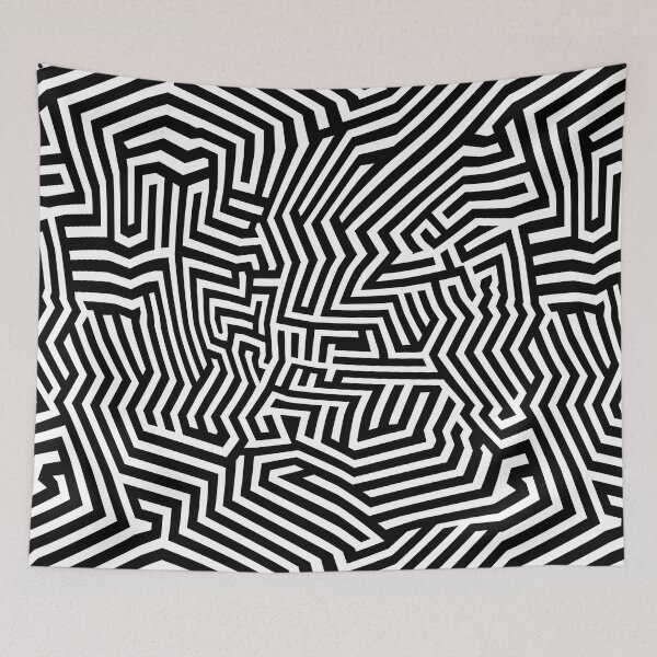 Item preview, Monochrome Geometric Maze Pattern designed and sold by bubblegoth.
