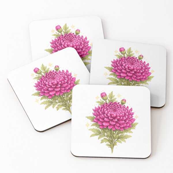 Item preview, Pink Chrysanthemum Celestial Botanical Sticker designed and sold by jgvisualarts.