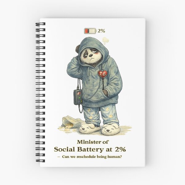 Item preview, MoodMinistry - Minister of Social Battery at 2% – Relatable Panda Shirt designed and sold by MoodMinistry.