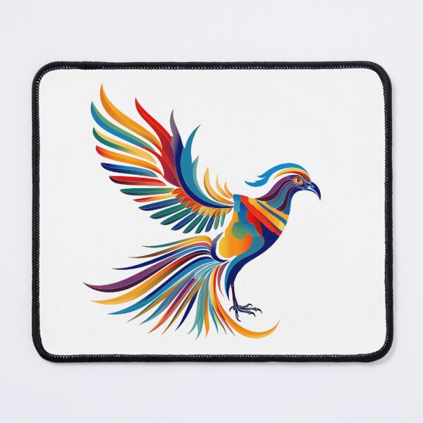 Item preview, Rainbow Phoenix Flight - Vibrant Fantasy Rebirth Art Print designed and sold by DesignArtist.ia.