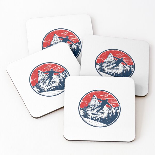 Item preview, Vintage Retro Skier Badge Alpine Mountain Print designed and sold by Savoie & Co.