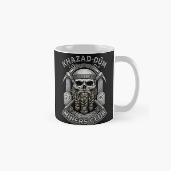 Item preview, Khazad-dûm Miners Club - Epic Fantasy Dwarf Skull Emblem designed and sold by Arcaucil.